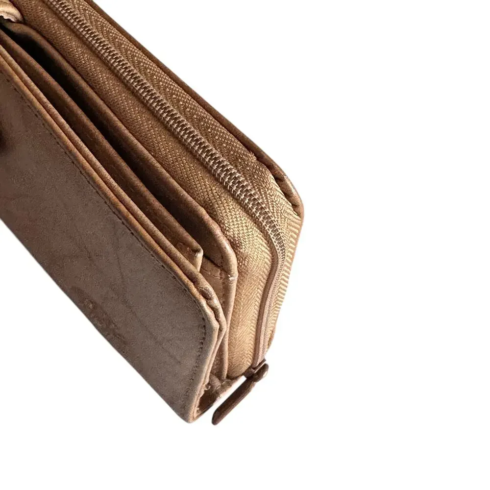 Buxton Heiress Pik Me Up Vintage Wallet Tan Checkbook Credit Card Continental